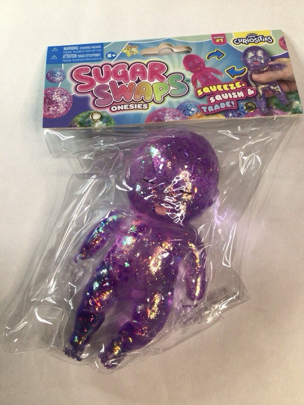 Orb Curiosities Sugar Swaps Squishy Squeeze Toy Purple Viral Glitter Baby